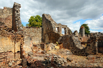 Oradour-sur-Glane, martyred village of Second World War, ruin from June 10, 1944, near Limoges,...