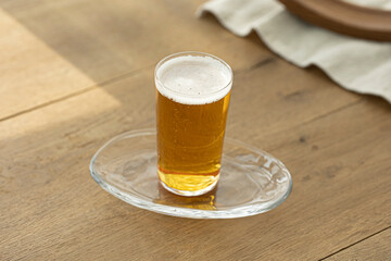 Cold beer served in a glass