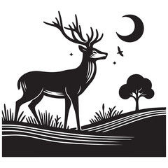 set of deer silhouettes