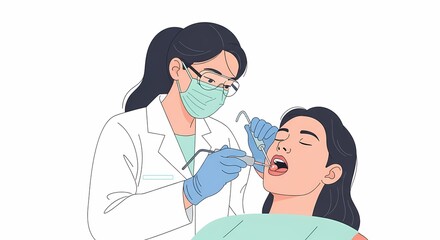 Dentist Performing Dental Procedure on Patient with Protective Gear and Equipment