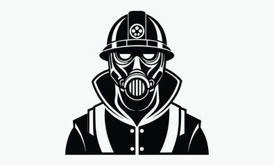 Fireman Gas Mask Silhouette