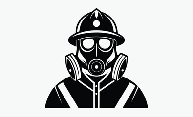 Fireman Gas Mask Silhouette