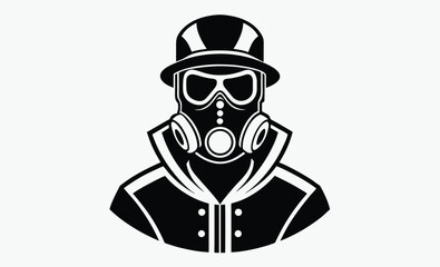 Fireman Gas Mask Silhouette
