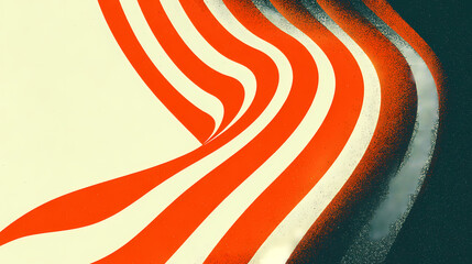 Abstract red and white wavy pattern with smooth curves and flowing lines, creating a dynamic and fluid visual effect. Visual Pattern. Illustration