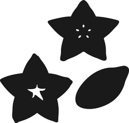 A festive vector illustration featuring a set of shiny black stars, perfect for Christmas holiday decoration designs