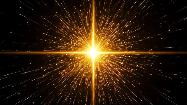 Radiant Golden Sparkle Burst High-Resolution Transparent Overlay