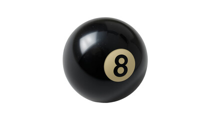 pool ball number eight isolated on transparent background 