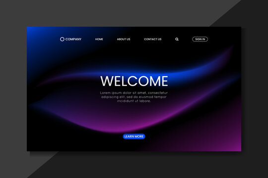 Futuristic Dark Landing Page with Blue and Purple Flow