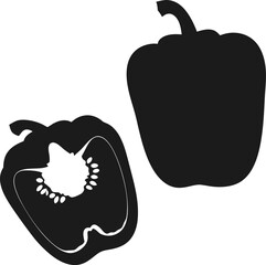 Minimalist Silhouette of a Sweet Bell Pepper Vector Illustration, EPS File
