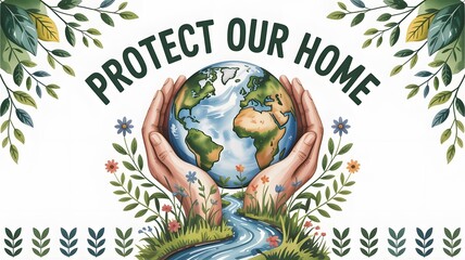 Fototapeta premium Protect our Home - World Environment Day