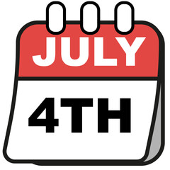 Calendar day for July 4th, American Independence Day