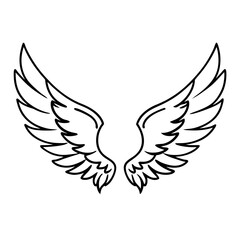 Obraz premium Isolated heraldic wings on white background – perfect for tattoo or mascot design.