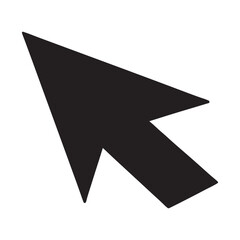 Arrow cursor silhouette vector illustration on white background