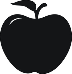 High Quality Apple Fruit Silhouette Vector Graphic on Transparent Background