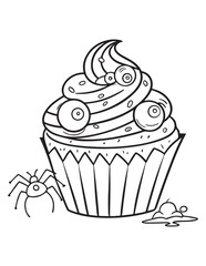 Cute Halloween Bats and Treats Coloring Pages – Kawaii Vector Line Art Collection for Kids