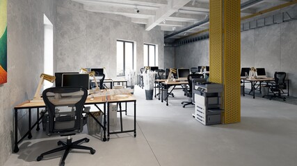 Spacious Industrial Office Interior