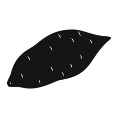Sweet potato silhouette vector illustration for food design and healthy eating concepts designs and graphics
