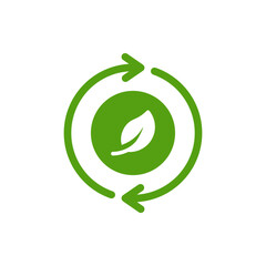This icon represents ecology, featuring a leaf encircled by arrows. It symbolizes sustainability and the circular nature of ecological practices, promoting a healthy planet and biodiversity awareness