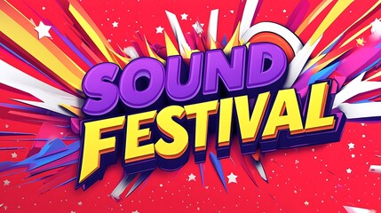 Colorful graphic design of a sound festival.