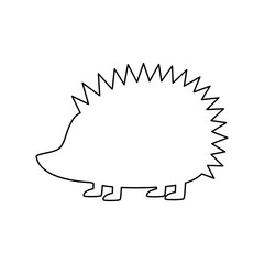 Cute hedgehog outline vector. Simple line drawing for children’s illustrations and designs.