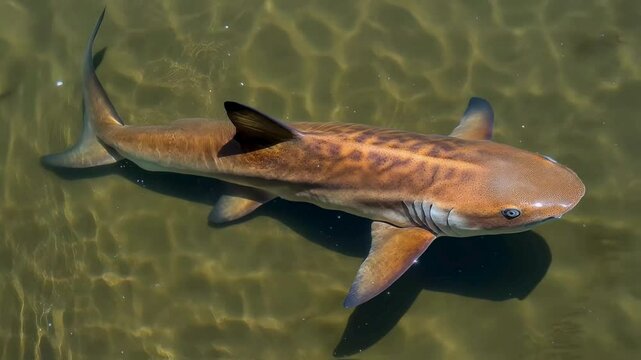 Juvenile Zebra Shark in Shallow Water