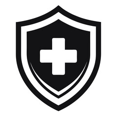 Medical Shield Icon isolated silhouette icon vector on white background