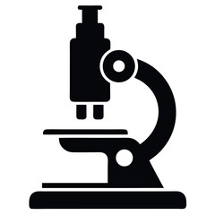 Lab Equipment Microscope Icon  isolated silhouette icon vector on white background