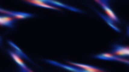 Abstract background with blurred, flowing iridescent light patches in dark blue, purple, and pink. Ethereal design element for futuristic tech visuals or gentle, moody digital art with soft motion.