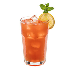 Mojito cocktail with lime and mint isolated on white background