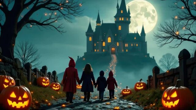 Halloween Day Animation For Logo Intro. Happy Halloween 3D Background
