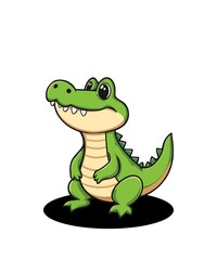 green crocodile cartoon illustration 