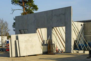 Unfinished prefabricated reinforced concrete panel construction building , precast concrete panels
