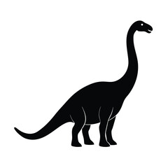 Brontosaurus Dinosaur Silhouette Vector Graphic.
