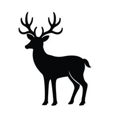 Deer Silhouette Illustration on White Background