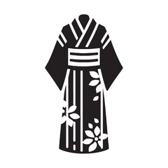 Minimal yukata outline in bold silhouette – yukata silhouette – yukata vector – yukata illustration – japanese dress silhouette – ladies dress silhouette – silhouette of yukata

