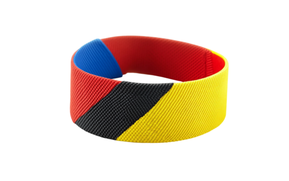 Colorful Event Wristband Souvenir from Tour de France with Durable Material and Iconic Cycling Branding Isolated on Transparent Background PNG