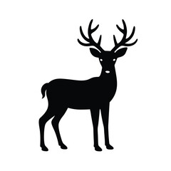 Majestic Deer Buck Silhouette Vector.
