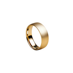 against a dark backdrop, a crafted ring is the central focus. the exterior surface has a textured, almost brushed effect, while the interior is smooth and highly reflective