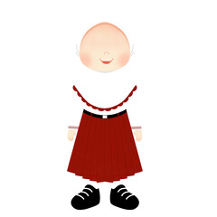 Cheerful Indonesian Elementary Student Wearing Hijab and Traditional School Uniform, Posing Confidently