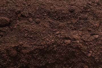 Black land for plant background. Top view.
