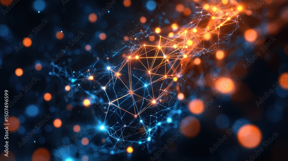 Poster abstract network connection: digital nodes and luminescent pathways
