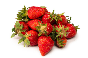 Fresh group of berries isolated on a white background.