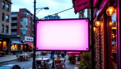the photo captures a lively city street at night