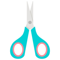 PNG. Bright Turquoise and Pink Scissors - Essential School Supply for Kids' Arts, Crafts, and Creative Classroom Activities, Isolated on Pure White Background