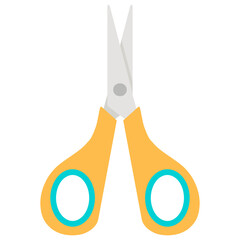 PNG. Child-Friendly Cartoon Scissors Illustration - Ideal Tool for Preschool and Elementary Students' Cutting Practice and Fine Motor Skill Development, Clean White Backdrop