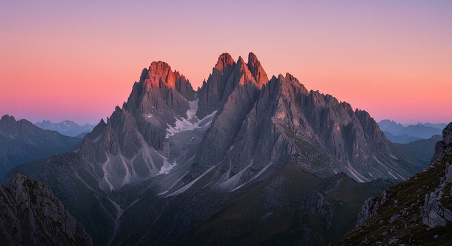 Breathtaking mountain landscape during golden sunset, perfect for travel blogs, nature wallpapers, website banners, inspirational posters, or peaceful backgrounds in design and presentation projects.