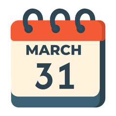 31 march calendar vector on white background
Vector calendar with date