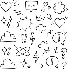 Hand Drawn Heart and Love Doodles Vector Set