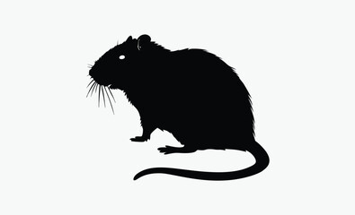 Rat Silhouette Vector Clipart
