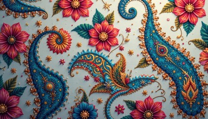 Subtle paisley pattern, muted color palette, soft focus , clean, wallpaper